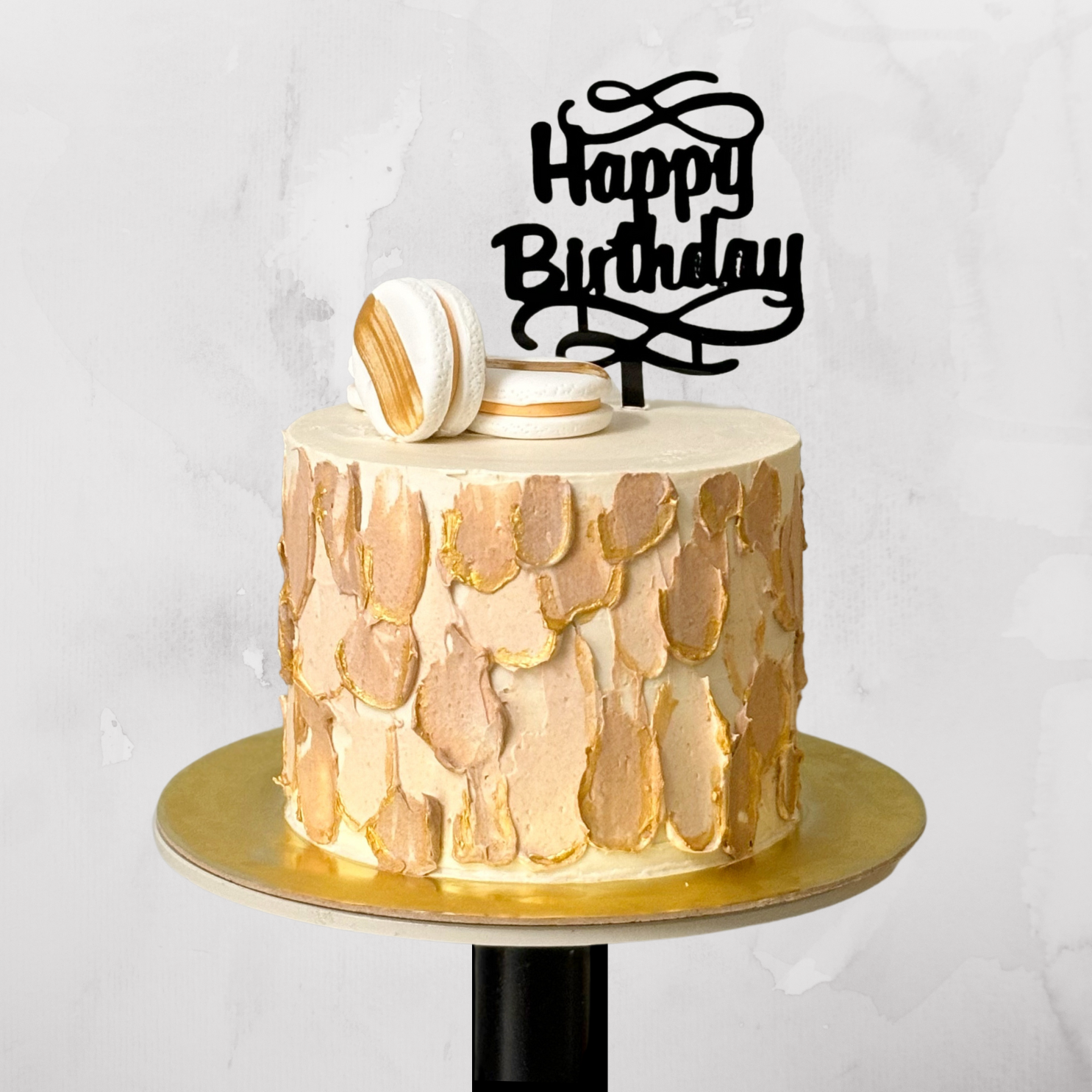 Rustic Gold Macaron Cake